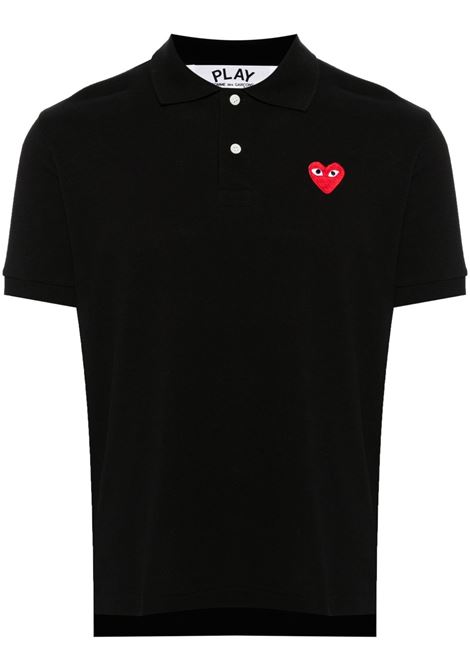 red emblem polo shirt unisex black COMME DES GARÇONS PLAY | AX-T006-0511